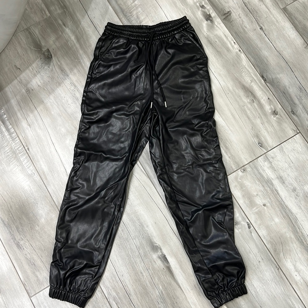 H&M leather joggers